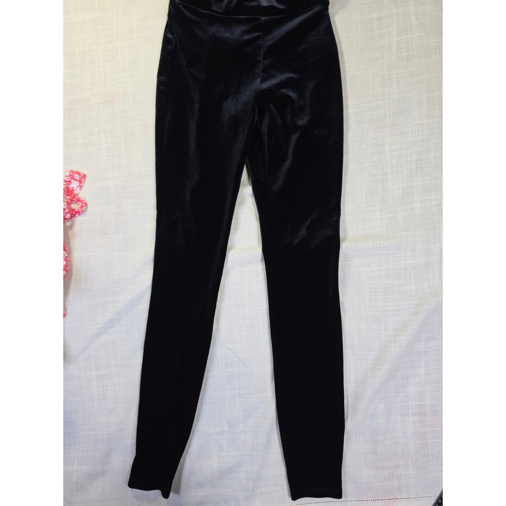 J.Crew Black Velvet Leggings High Rise Pull On Slim Fit Pants XXS